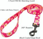 Dog Collar and Leash Set, Cute Pink Daisy Pattern, Polyester Material, 5ft Leash, for Small Dogs.(S, Daisy Set) - Image 5