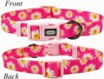 Dog Collar and Leash Set, Cute Pink Daisy Pattern, Polyester Material, 5ft Leash, for Small Dogs.(S, Daisy Set) - Image 7