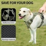 HEELE Dog Harness, No Pull Adjustable Padded Reflective Harness for Small Medium Large Dogs with Handle for Walking Training, Green, M - Image 4