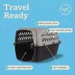 Black and Gray Hard‑Sided Plastic Pet Carrier, TSA Approved Travel Kennel with Ventilation & Built‑in Handle, Recycled Material Crate for Small Pets - Image 4