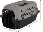 Black and Gray Hard‑Sided Plastic Pet Carrier, TSA Approved Travel Kennel with Ventilation & Built‑in Handle, Recycled Material Crate for Small Pets - Image 5