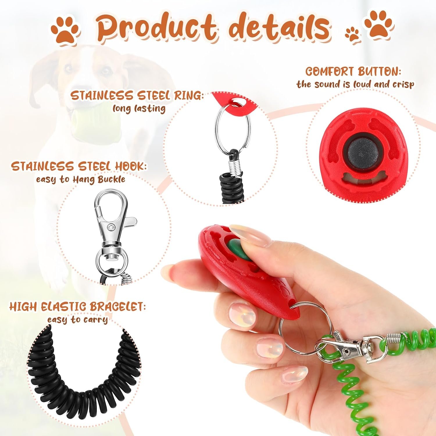 Hiboom 30 Pcs Dog Training Clicker Bulk Colorful Pet Training Clicker Cat Animal Trainer Clicker with Wrist Strap for Pet Dog Cat Horse Bird Behavioral Trainer Accessories (30 Color) - Image 4