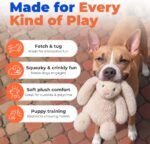 Best Pet Supplies Bunny Buddy Squeaky Plush Dog Toy - Beige, Small - Image 4