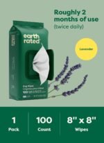Earth Rated Dog Wipes for Paws & Butt, Deodorizing, Lavender, 100ct - Image 6