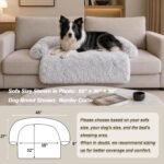 Calming Dog Bed Fluffy Plush Dog Mat for Furniture Protector with Removable Washable Cover for Large Medium Small Dogs and Cats (Large, Light Grey) - Image 5