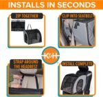 K&H Dog Car Seat, Travel Safety Carrier for Pets, Medium, Gray/Black - Image 6