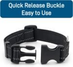Dog Collar for Small Medium Dogs with Buckle, Breathable Adjustable Nylon Reflective Dog Collars, Black/Medium - Image 4