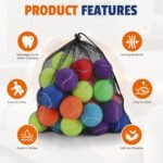 FURWEY Colorful Tennis Balls for Dogs, 2.5 inches, 16 Pack, Non Squeaky - Image 5