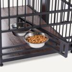 Amazon Basics Furniture Style Dog Crate, Sturdy Wooden Pet Kennel, Two Bowls Included, 41" x 23.6" x 29.5", Walnut - Image 3
