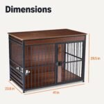 Amazon Basics Furniture Style Dog Crate, Sturdy Wooden Pet Kennel, Two Bowls Included, 41" x 23.6" x 29.5", Walnut - Image 5