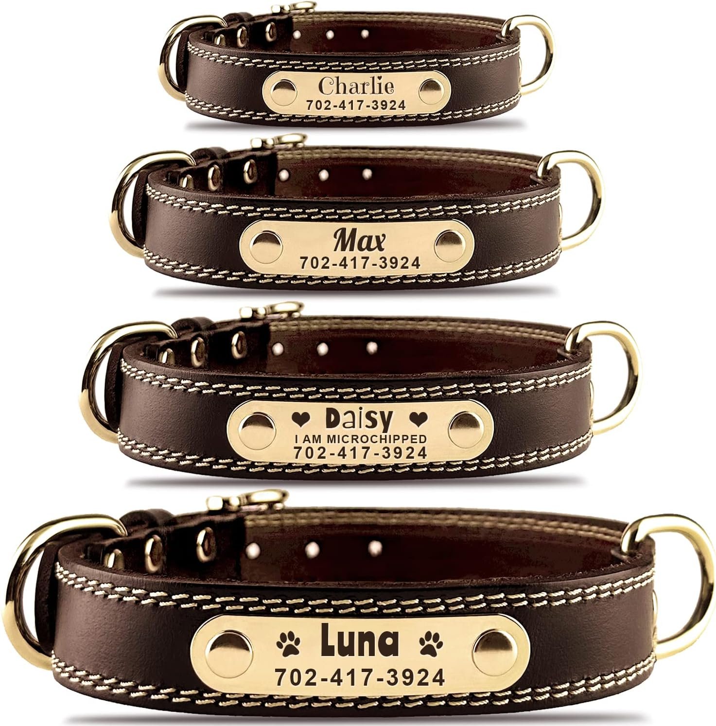 Personalized Dog Collar – Custom Leather Dog Collar with Engravable Nameplate – Durable Name Tag Collar – Customizable Dog Collar – Comfortable ID Collars for Small, Medium, Large Dogs (Medium) Personalized Dog Collar – Custom Leather Dog Collar with Engravable Nameplate – Durable Name Tag Collar – Customizable Dog Collar – Comfortable ID Collars for Small, Medium, Large Dogs (Medium)