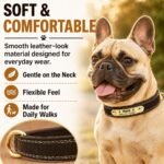 Personalized Dog Collar - Custom Leather Dog Collar with Engravable Nameplate - Durable Name Tag Collar - Customizable Dog Collar - Comfortable ID Collars for Small, Medium, Large Dogs (Medium) - Image 5