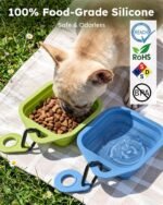 Pecute Collapsible Dog Bowls 2 Pack, BPA-Free Pet Silicone Cat Travel Bowls - Image 5