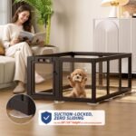 Clear Acrylic Dog Playpen Indoor Pet Pen, 24" H, Black, 12 Panels - Image 4