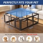 Clear Acrylic Dog Playpen Indoor Pet Pen, 24" H, Black, 12 Panels - Image 5