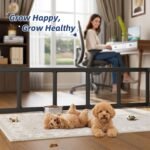Clear Acrylic Dog Playpen Indoor Pet Pen, 24" H, Black, 12 Panels - Image 6