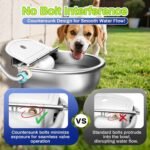 Ademon Automatic Animal Drinking Water Bowl with Float Valve, Standard Pipe,3L Stainless Steel Waterer Feeder Farm Dog Dispenser Kit Self Filling for Livestock Horse Goat Water Trough - Image 5