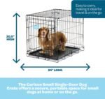 Carlson 24" Small Single-Door Metal Dog Crate, Black - Image 2