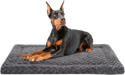 Exsnugy Washable Dog Bed Mat Large Size Fluffy Pet Crate Pad 48x30 XXL