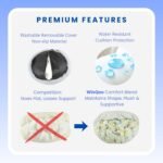 Calming Donut Dog Bed – Faux Fur Anti-Anxiety Pet Bed with Removable Washable Cover & Water-Resistant Liner – Plush Fluffy Round Nest, Non-Slip Bottom for Dogs & Cats – Small, Grey - Image 5