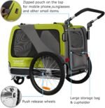 DOGGYHUT® Premium XL Pet Bike Trailer & Stroller Up to 100 lbs (Lime Green) - Image 4