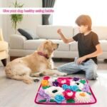 Snuffle Mat for Dogs Pet Treats Feeding Mat for Small/Medium Breed Dogs Non-Slip/Portable/Durable Interactive Dog Puzzle Toys Encourages Natural Foraging Skills (Rose Pink) - Image 7