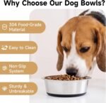 304 Food-Grade Stainless Steel Dog Bowls, Set of 2, 16 oz (2 Cups) Each, Dog Water Bowl & Dog Food Bowl for Small Dogs & Puppies, Also Cat Bowls for Cats & Kittens, Non-Slip Silicone, Dishwasher Safe - Image 8