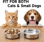 304 Food-Grade Stainless Steel Dog Bowls, Set of 2, 16 oz (2 Cups) Each, Dog Water Bowl & Dog Food Bowl for Small Dogs & Puppies, Also Cat Bowls for Cats & Kittens, Non-Slip Silicone, Dishwasher Safe - Image 9