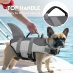 ASENKU Dog Life Jacket - Pet Safety Vest for Swimming & Boating, Shark Life Jacket with Floatation, Dog Lifesavers Swimsuits for Small Medium Large Dogs (Grey, XL) - Image 5