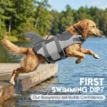 ASENKU Dog Life Jacket - Pet Safety Vest for Swimming & Boating, Shark Life Jacket with Floatation, Dog Lifesavers Swimsuits for Small Medium Large Dogs (Grey, XL) - Image 6