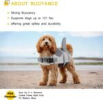 ASENKU Dog Life Jacket - Pet Safety Vest for Swimming & Boating, Shark Life Jacket with Floatation, Dog Lifesavers Swimsuits for Small Medium Large Dogs (Grey, XL) - Image 9