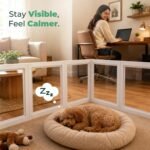 FXW AuraSpace Clear Acrylic Indoor Dog Playpen, 24" H, 12 Panels, White - Image 3