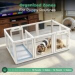 FXW AuraSpace Clear Acrylic Indoor Dog Playpen, 24" H, 12 Panels, White - Image 5