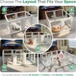 FXW AuraSpace Clear Acrylic Indoor Dog Playpen, 24" H, 12 Panels, White - Image 7