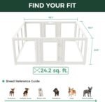 FXW AuraSpace Clear Acrylic Indoor Dog Playpen, 24" H, 12 Panels, White - Image 8