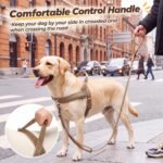 No Pull Dog Harness & 5FT Leash Set with Car Seatbelt Clip,Brown,L - Image 7
