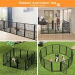 Dog Fence Outdoor Pens Outside,Portable Dog Play Pen 40" H 8 Panels Pet Playpen Exercise Pens for Puppys Small Medium Large Dogs RV Camping Yard Garden Indoor Wide Gate - Image 3