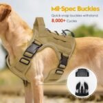 Heavy-Duty Tactical Dog Harness for Large Dogs, No Pull Adjustable Reflective Pet Vest with Molle System, K9 Military-Grade Control for Service Training, Outdoor & 10+ Breeds, Khaki, Small - Image 3