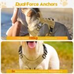 Heavy-Duty Tactical Dog Harness for Large Dogs, No Pull Adjustable Reflective Pet Vest with Molle System, K9 Military-Grade Control for Service Training, Outdoor & 10+ Breeds, Khaki, Small - Image 4