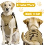 Heavy-Duty Tactical Dog Harness for Large Dogs, No Pull Adjustable Reflective Pet Vest with Molle System, K9 Military-Grade Control for Service Training, Outdoor & 10+ Breeds, Khaki, Small - Image 7