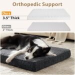 JOEJOY Orthopedic Dog Bed for Large Dogs, Washable Dog Crate Bed Large Sized with Removable Cover, Egg Memory Foam Big Pet Beds, Grey, 35"x22" - Image 4