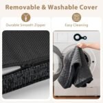 JOEJOY Orthopedic Dog Bed for Large Dogs, Washable Dog Crate Bed Large Sized with Removable Cover, Egg Memory Foam Big Pet Beds, Grey, 35"x22" - Image 5