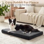 JOEJOY Orthopedic Dog Bed for Large Dogs, Washable Dog Crate Bed Large Sized with Removable Cover, Egg Memory Foam Big Pet Beds, Grey, 35"x22" - Image 8