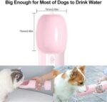Portable Dog Water Bottle with Food Container Dishwasher Safe-Pink - Image 4
