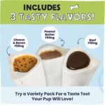 Pawstruck Large Filled Bones Variety Pack, Beef Femur Dog Chew, 3 Pack - Image 5