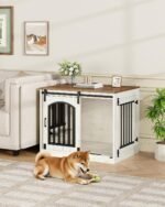 Hzuaneri 31.5 in Dog Crate Furniture Indoor Dog Kennel with 2 Feeding Bowls - Image 3
