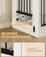 Hzuaneri 31.5 in Dog Crate Furniture Indoor Dog Kennel with 2 Feeding Bowls - Image 4