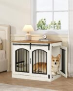 Hzuaneri 31.5 in Dog Crate Furniture Indoor Dog Kennel with 2 Feeding Bowls - Image 7