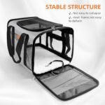 YUNIQUE Soft-Sided Cat & Dog Carrier for Pets Up to 15 Lbs, Airline Approved Collapsible Travel Puppy Carrier with Lightweight Fabric Design (Grey) - Image 4