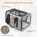 YUNIQUE Soft-Sided Cat & Dog Carrier for Pets Up to 15 Lbs, Airline Approved Collapsible Travel Puppy Carrier with Lightweight Fabric Design (Grey) - Image 6